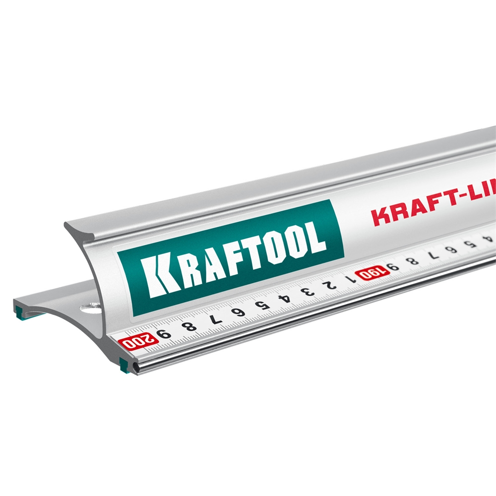 KRAFTOOL  KRAFT-LINE, 2.0 м, усиленная алюминиевая линейка со стальной направляющей (34275-200) 34275-200