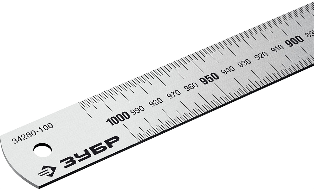 ЗУБР  Про-100, длина 1.0 м, усиленная нержавеющая линейка, Профессионал (34280-100) 34280-100