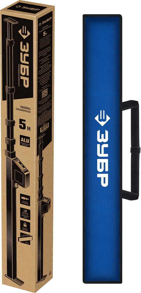 ЗУБР  5 м, телескопическая линейка, Профессионал (34385) 34385