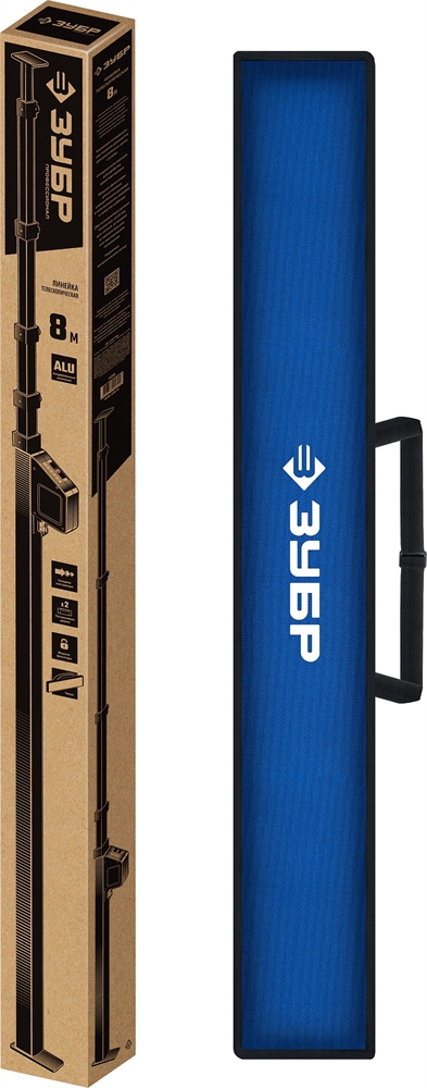 ЗУБР  8 м, телескопическая линейка, Профессионал (34386) 34386