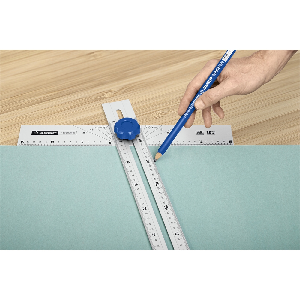 ЗУБР  Т-угольник алюминиевый с подвижной направляющей, Профессионал (34389) 34389