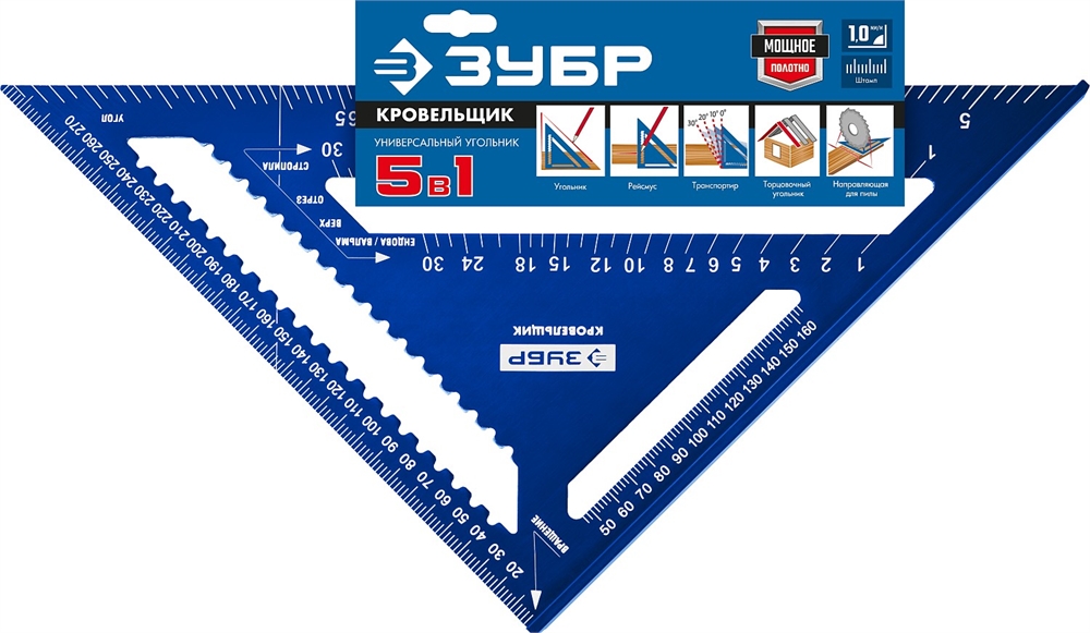 ЗУБР  Кровельщик, 300 мм,  5-в-1, универсальный кровельный угольник, Профессионал (34391-30) 34391-30