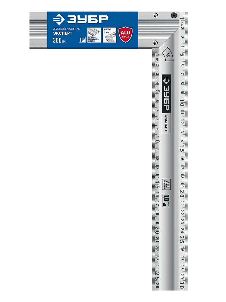 ЗУБР  300 мм, жесткий столярный угольник, Профессионал (34392-30) 34392-30
