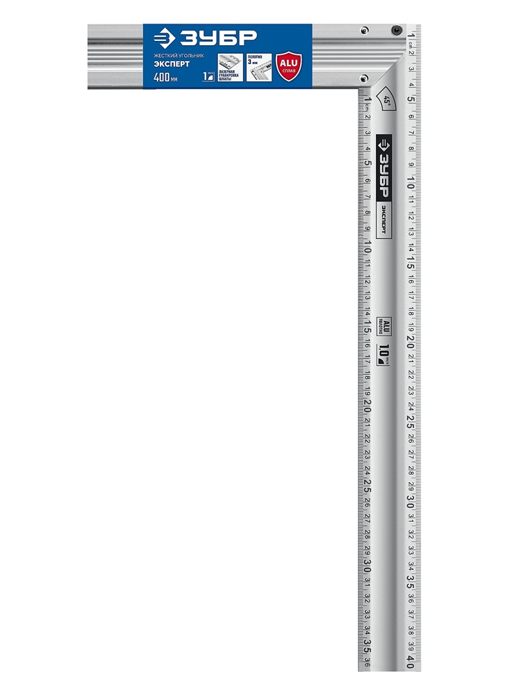 ЗУБР  400 мм, жесткий столярный угольник, Профессионал (34392-40) 34392-40