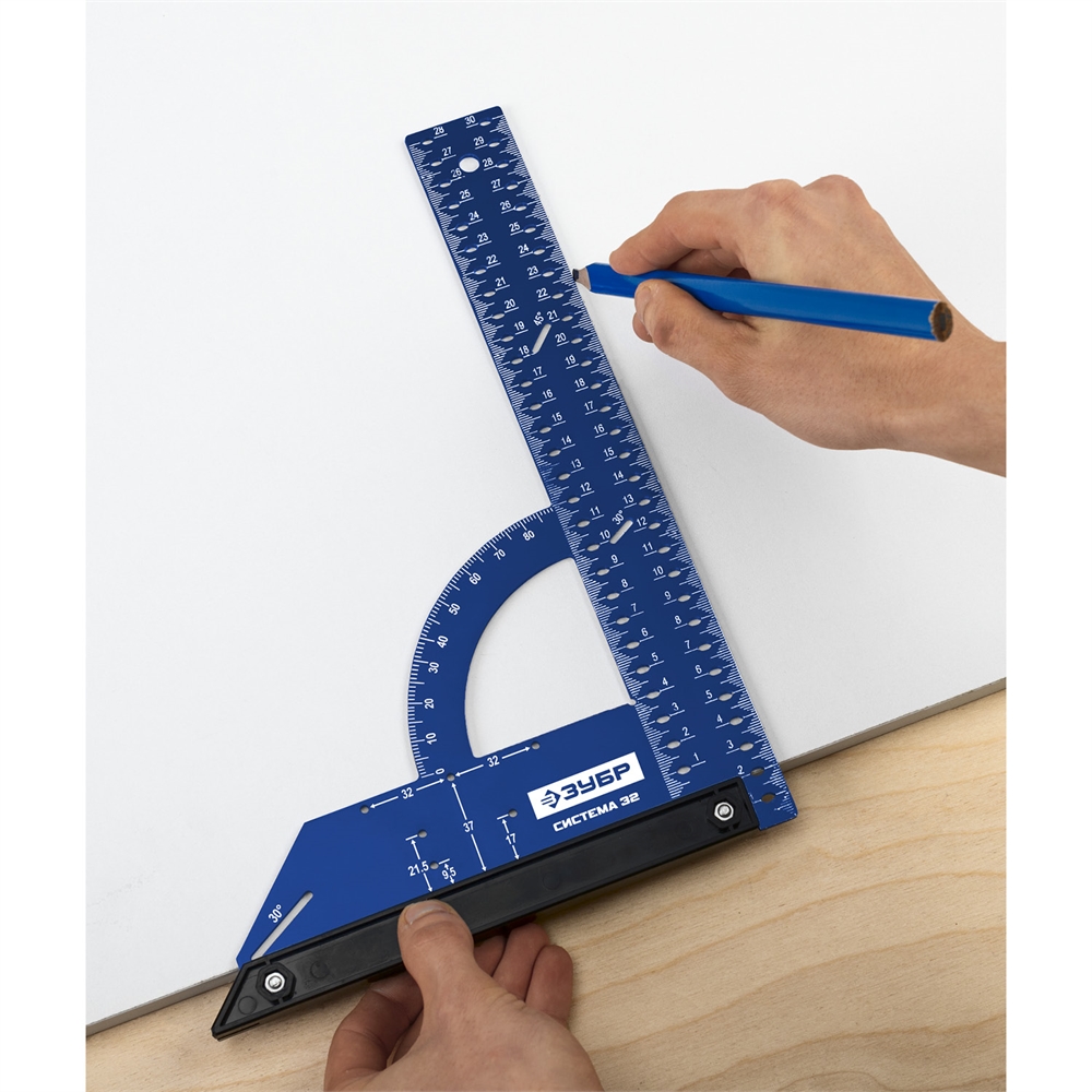 ЗУБР  Система-32, разметочный мебельный угольник, Профессионал (34398-30) 34398-30
