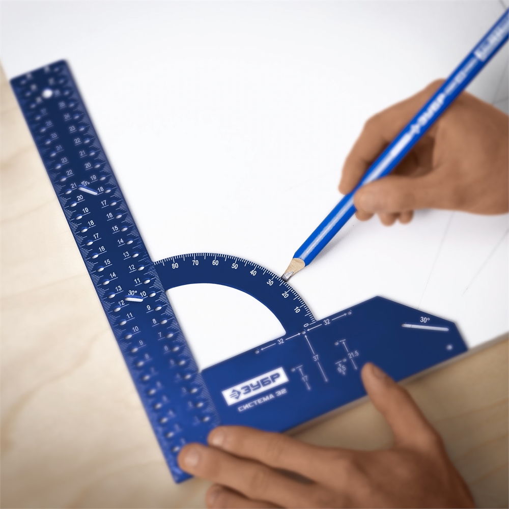 ЗУБР  Система-32, разметочный мебельный угольник, Профессионал (34398-30) 34398-30