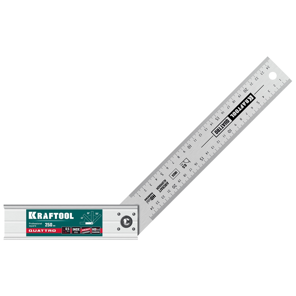 KRAFTOOL  QUATTRO, 250 мм, 4 положения, складной столярный угольник (3444) 3444