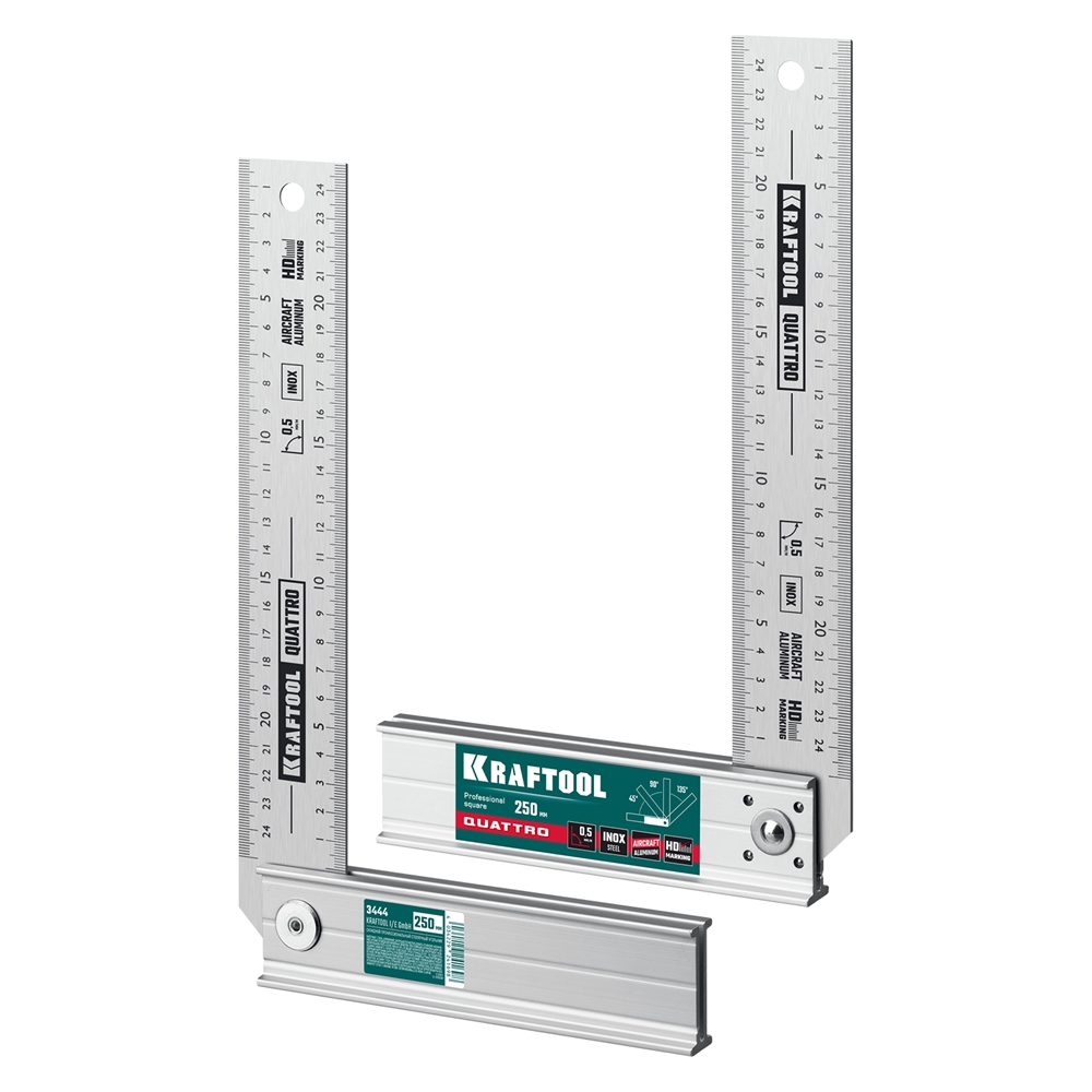KRAFTOOL  QUATTRO, 250 мм, 4 положения, складной столярный угольник (3444) 3444