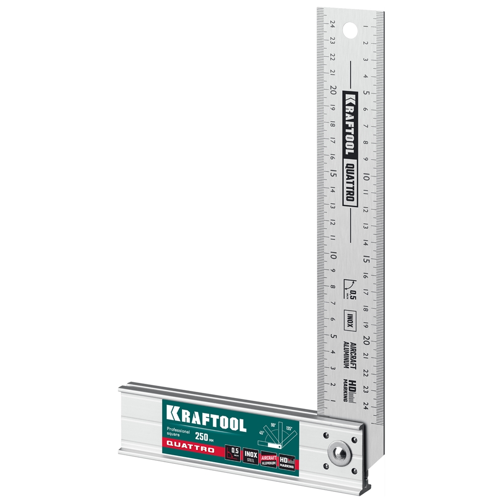 KRAFTOOL  QUATTRO, 250 мм, 4 положения, складной столярный угольник (3444) 3444