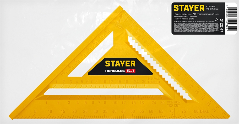 STAYER  170 мм, 5-в-1, универсальный кровельный пластиковый угольник (34522-17) 34522-17