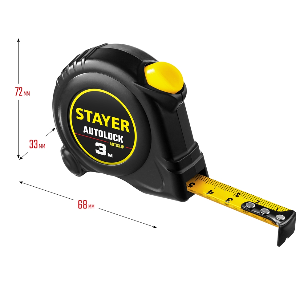 STAYER  AutoLock, 3 м х 16 мм, рулетка с автостопом (2-34126-03-16) 2-34126-03-16_z02