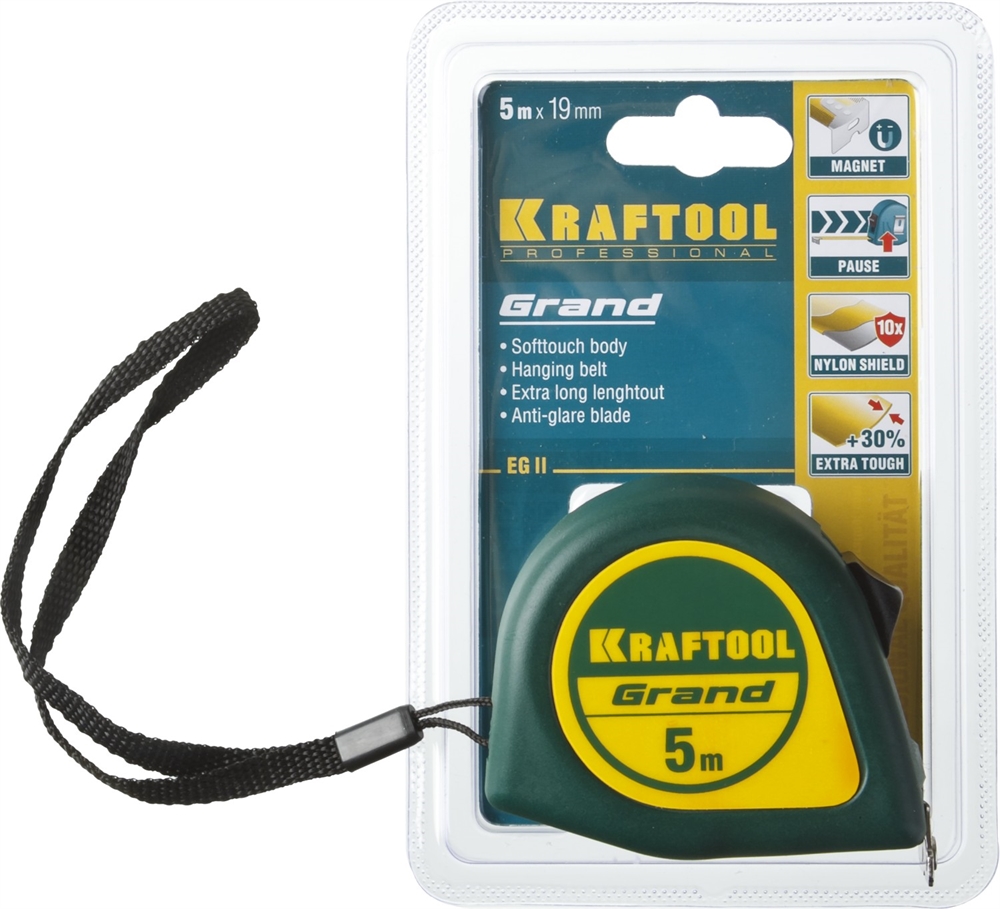 KRAFTOOL  Grand, 5 м х 19 мм, рулетка (34022-05-19) 34022-05-19
