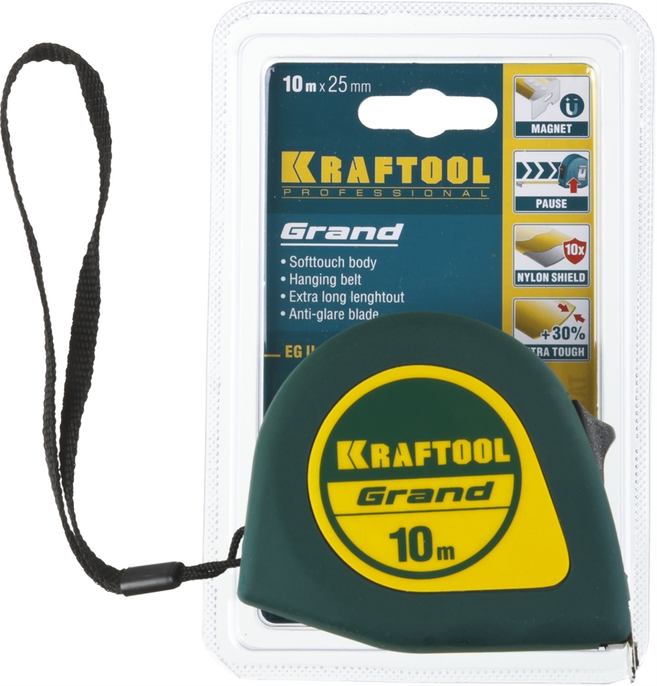 KRAFTOOL  Grand, 10 м х 25 мм, рулетка (34022-10-25) 34022-10-25