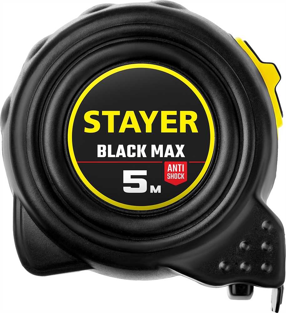 STAYER  BlackMax, 5 м х 19 мм, рулетка с двумя фиксаторами, Professional (3410-05) 3410-05_z02