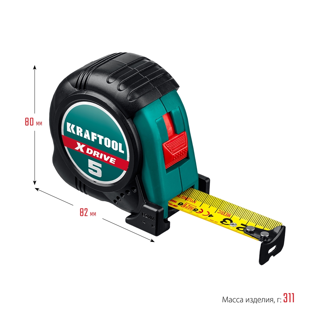KRAFTOOL  X-Drive, 5 м х 25 мм, рулетка (34122-05-25) 34122-05-25_z02