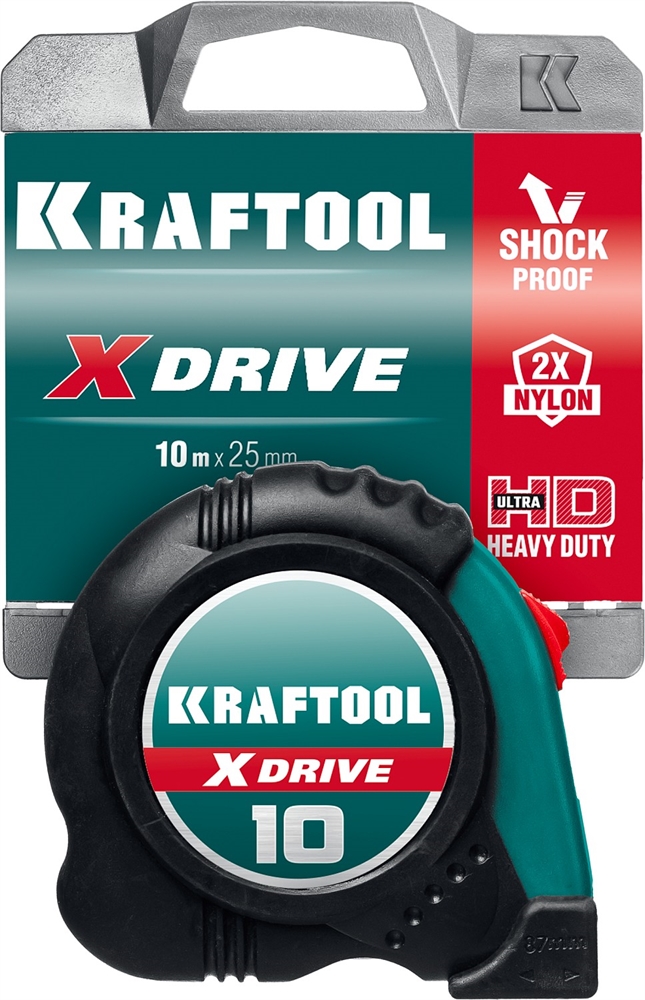 KRAFTOOL  X-Drive, 10 м х 25 мм, рулетка (34122-10) 34122-10