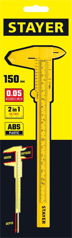 STAYER  150 мм, пластмассовый штангенциркуль (3440) 3440_z02