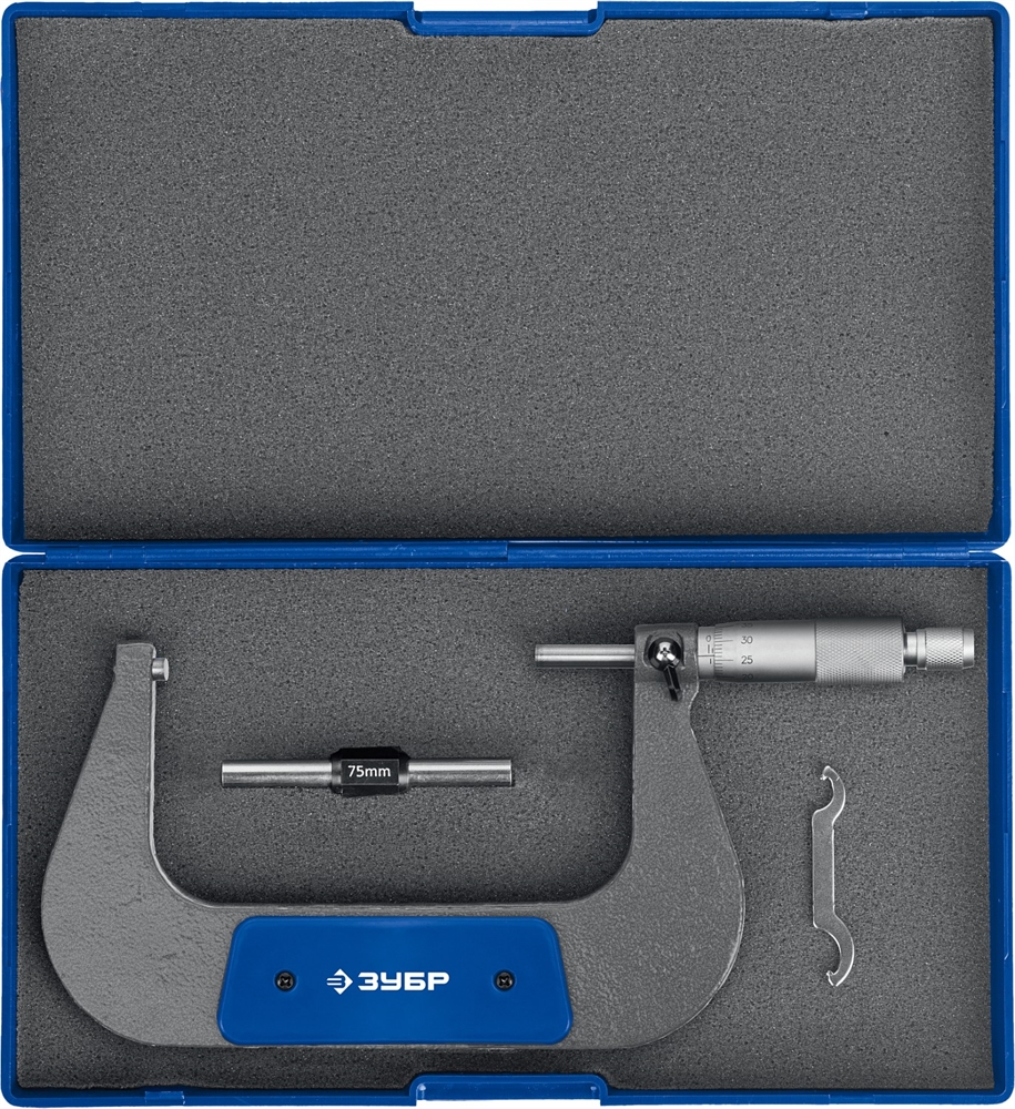 ЗУБР  МК 100, 75 - 100 мм, гладкий механический микрометр, Профессионал (34480-100) 34480-100_z02