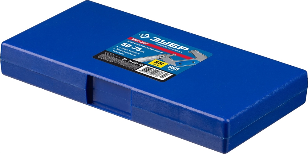 ЗУБР  МК 75, 50 - 75 мм, гладкий механический микрометр, Профессионал (34480-75) 34480-75_z02