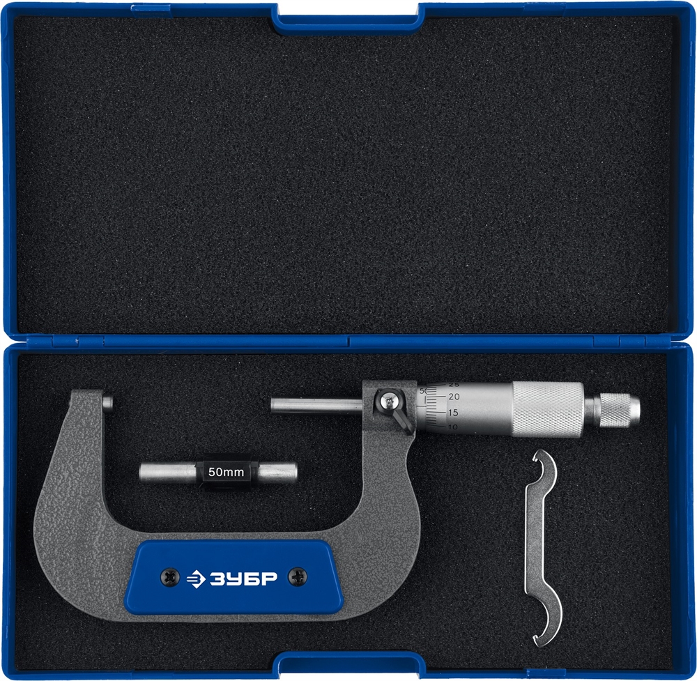 ЗУБР  МК 75, 50 - 75 мм, гладкий механический микрометр, Профессионал (34480-75) 34480-75_z02