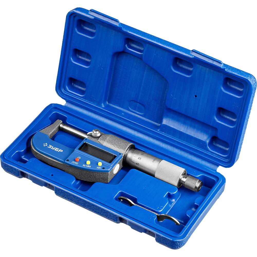 ЗУБР  МКЦ 25, 0 - 25 мм, гладкий цифровой микрометр, Профессионал (34482-25) 34482-25_z02