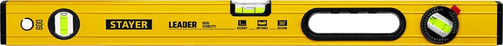 STAYER  LEADER, 600 мм, усиленный профиль, уровень с поворотным глазком (3466-060) 3466-060_z01