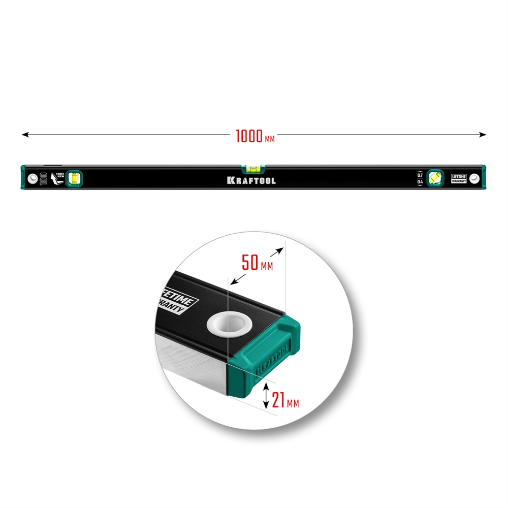 KRAFTOOL  1000 мм, с зеркальным глазком, уровень (34781-100) 34781-100