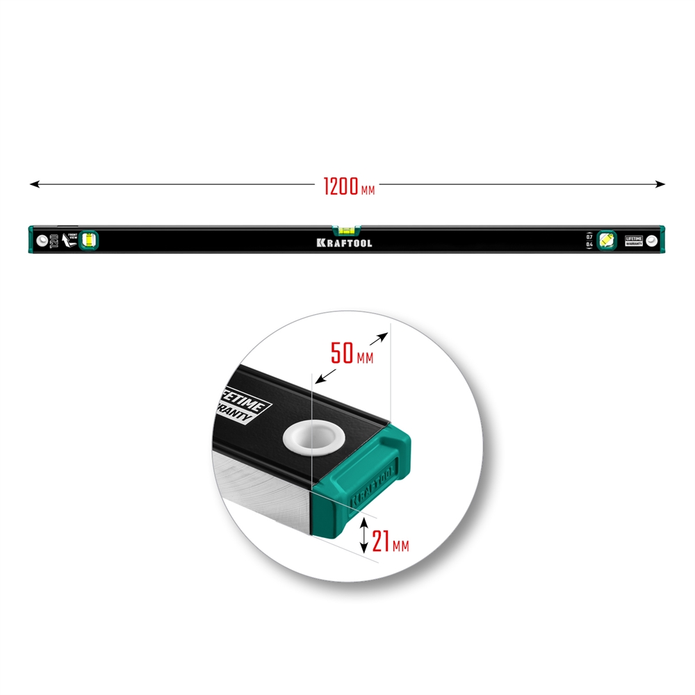 KRAFTOOL  1200 мм, с зеркальным глазком, уровень (34781-120) 34781-120