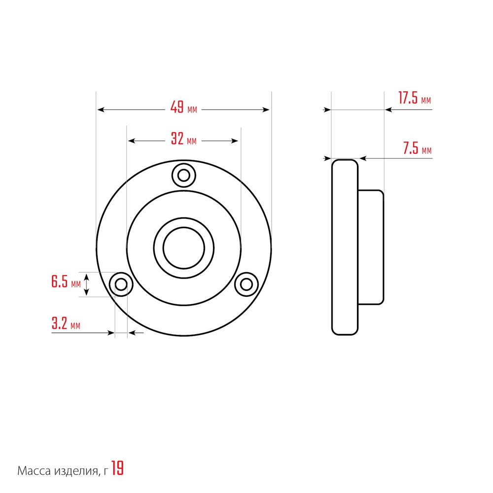 KRAFTOOL  BULL'S EYE (БЫЧИЙ ГЛАЗ), d 49 мм, поверхностный магнитный уровень (34789) 34789