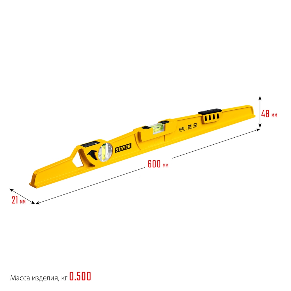 STAYER  HARD, 600 мм, с зеркальным глазком, литой уровень, Professional (3483-060) 3483-060