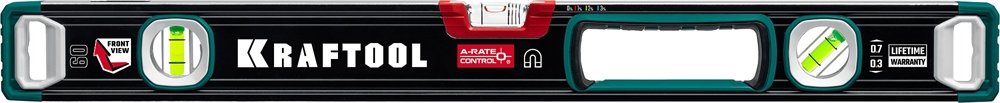 KRAFTOOL  A-RATE CONTROL, 600 мм, точность 0.3 мм/м, с зеркальным глазком, сверхпрочный магнитный уровень (34988-60) 34988-60