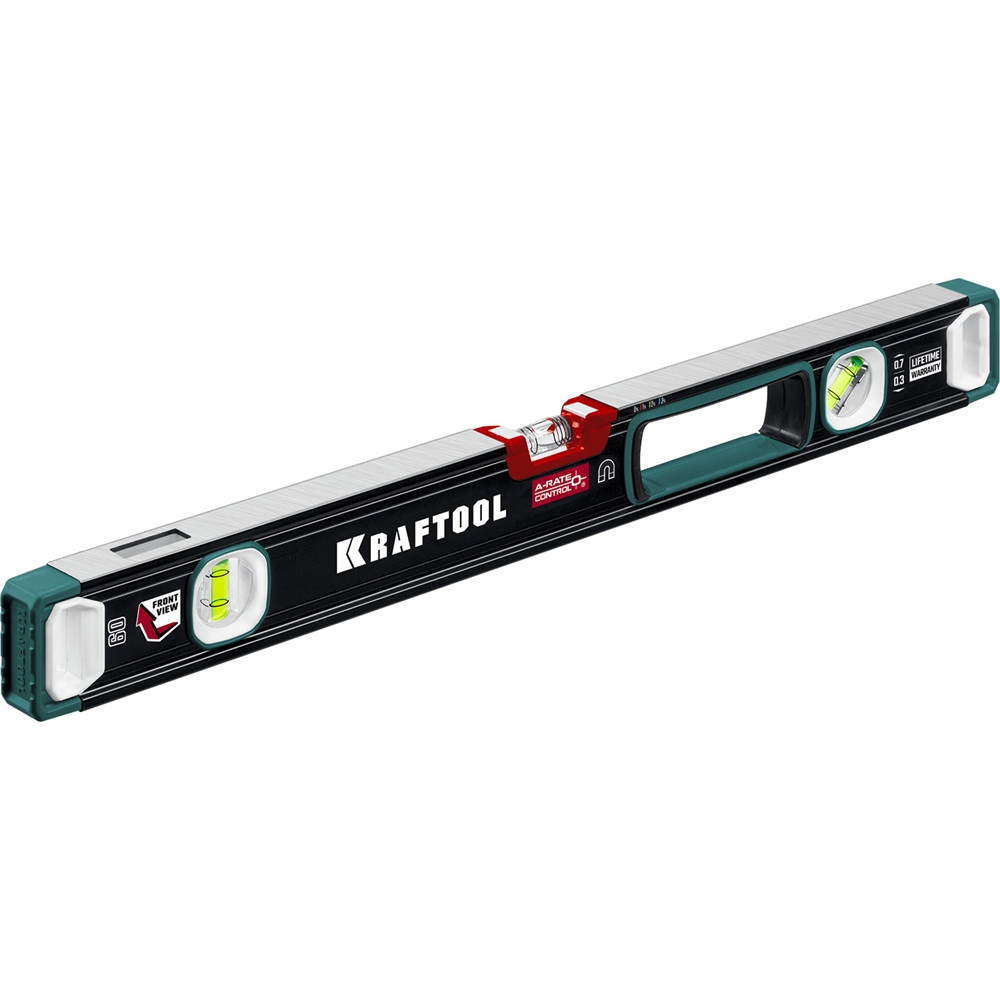 KRAFTOOL  A-RATE CONTROL, 600 мм, точность 0.3 мм/м, с зеркальным глазком, сверхпрочный магнитный уровень (34988-60) 34988-60