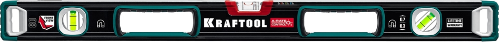 KRAFTOOL  A-RATE CONTROL, 800 мм, точность 0.3 мм/м, с зеркальным глазком, сверхпрочный магнитный уровень (34988-80) 34988-80