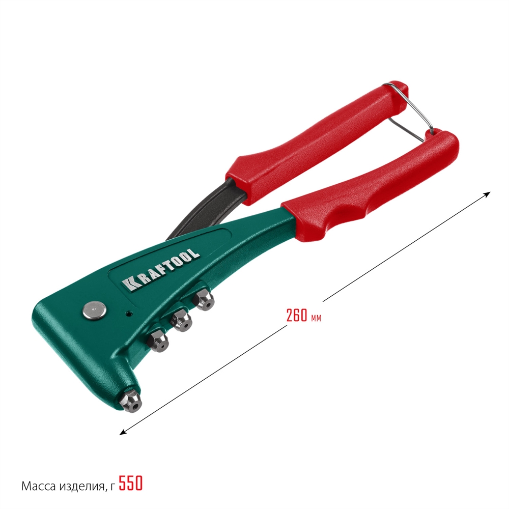 KRAFTOOL  X-5F, 2.4 - 4.8 мм, удержание заклепки, литой заклепочник в кейсе (31173-H6) 31173-H6_z01