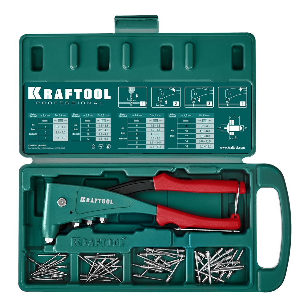 KRAFTOOL  X-5F, 2.4 - 4.8 мм, удержание заклепки, литой заклепочник (31173) 31173_z01