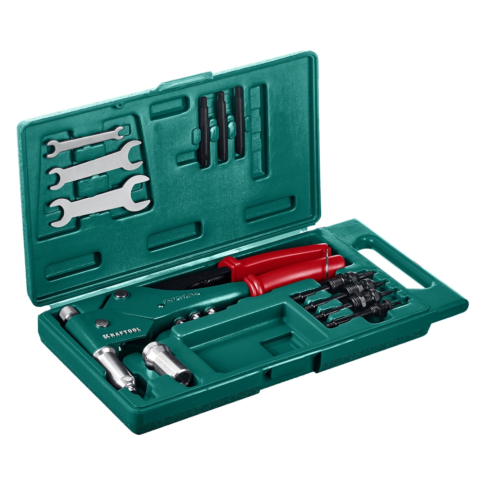 KRAFTOOL  Combo3-M6, 360°, 3 вида заклёпок, комбинированный поворотный заклепочник в кейсе (31178) 31178_z01