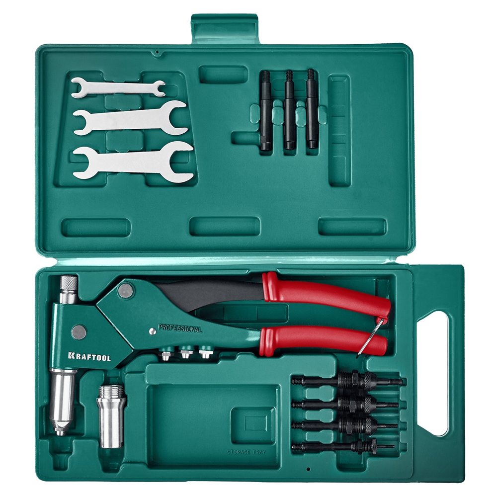 KRAFTOOL  Combo3-M6, 360°, 3 вида заклёпок, комбинированный поворотный заклепочник в кейсе (31178) 31178_z01