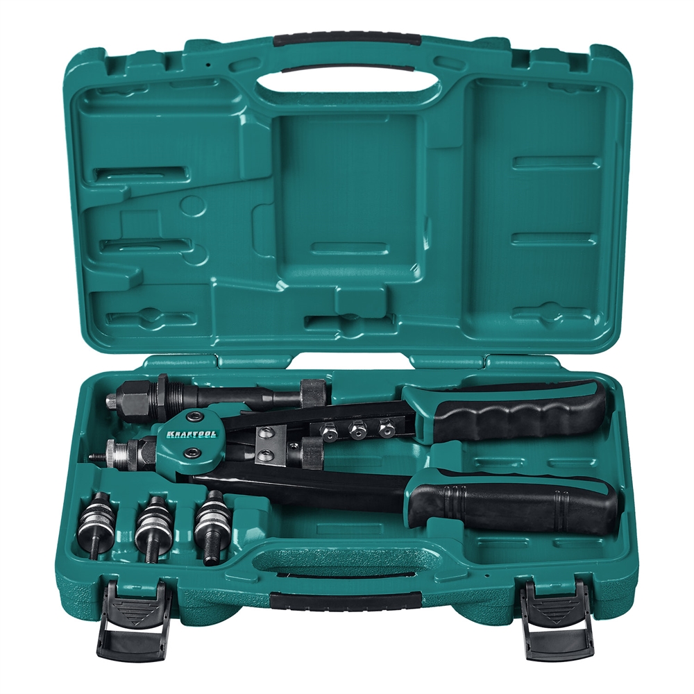 KRAFTOOL  Combo2-M10, 2 вида заклёпок, комбинированный двуручный заклепочник в кейсе (31181) 31181