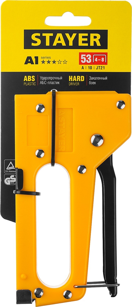 STAYER  A-53, тип 53 (A/10/JT21) 23GA (4 - 8 мм), пластиковый степлер (3140) 3140_z01