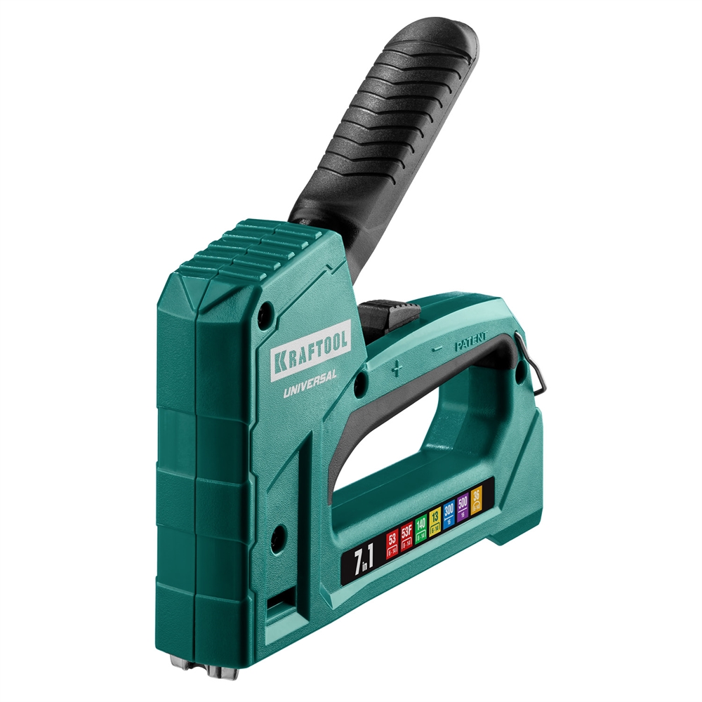 KRAFTOOL  Universal, 7-в-1: 53 (A/10/JT21) 23GA (6 - 14 мм)/140 (G/11/57) 20GA (8 - 14 мм)/13/53F/36/500, универсальный легкий степлер (31524) 31524