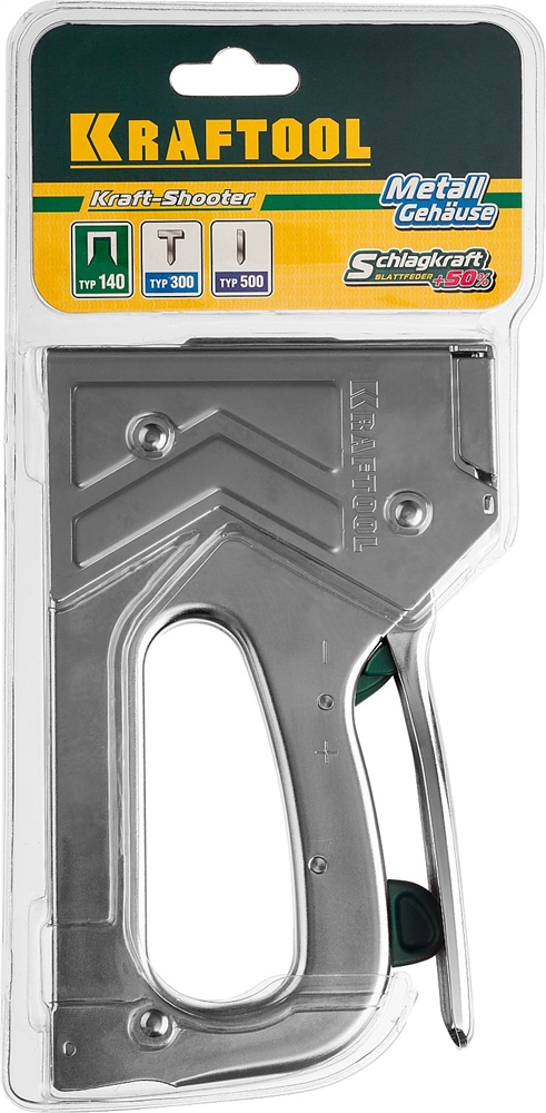 KRAFTOOL  HARD-140, тип 140 (G/11/57) 20GA (6 - 16 мм)/300/500, стальной рессорный степлер (3185) 3185