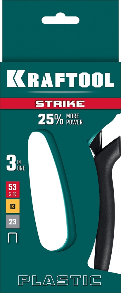 KRAFTOOL  STRIKE, 3-в-1: тип 53 (A/10/JT21) 23GA (6 - 10 мм)/13/23, пластиковый мощный степлер (3189) 3189