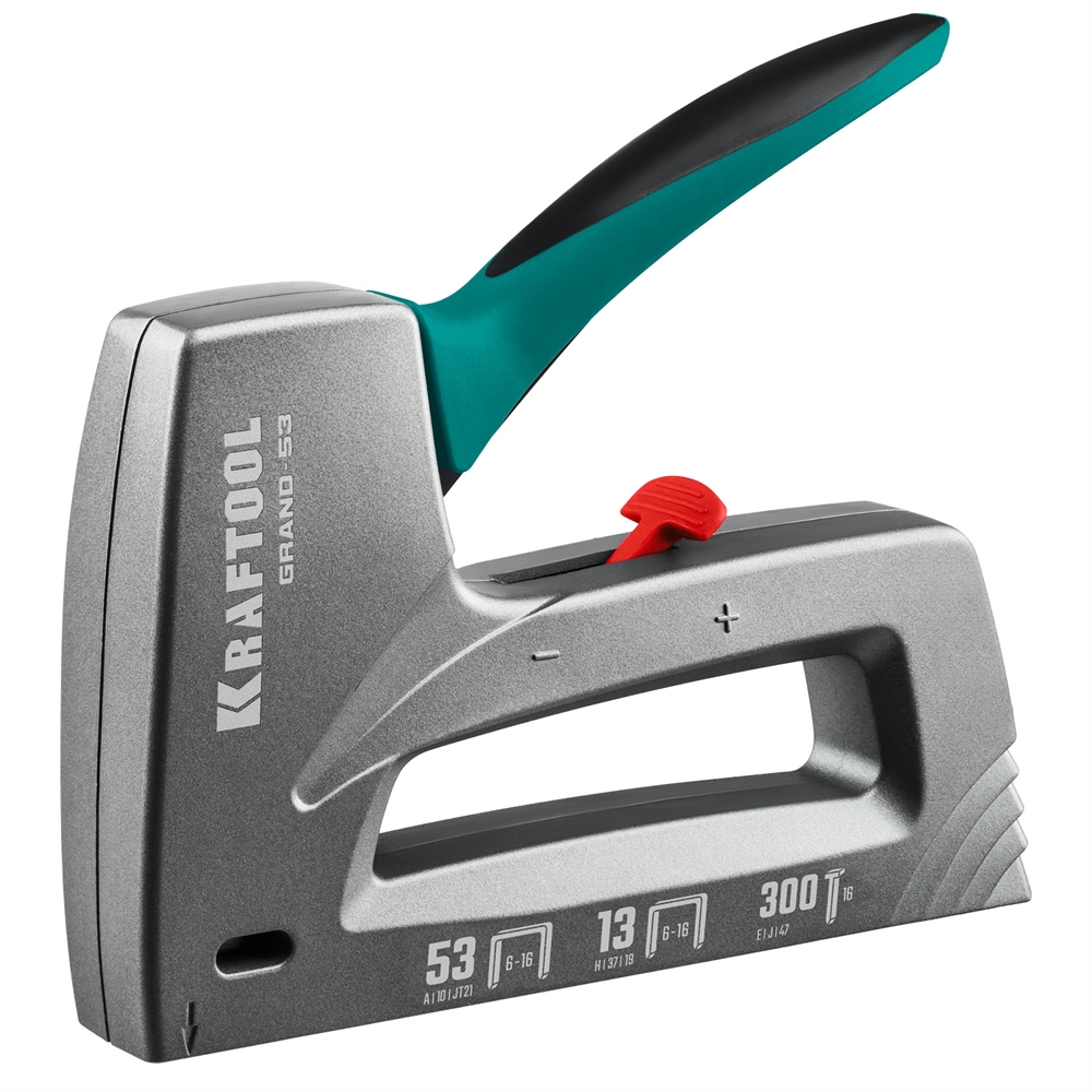 KRAFTOOL  GRAND-53, тип 53 (A/10/JT21) 23GA (6 - 16 мм)/13/300, алюминиевый рессорный степлер (3193) 3193