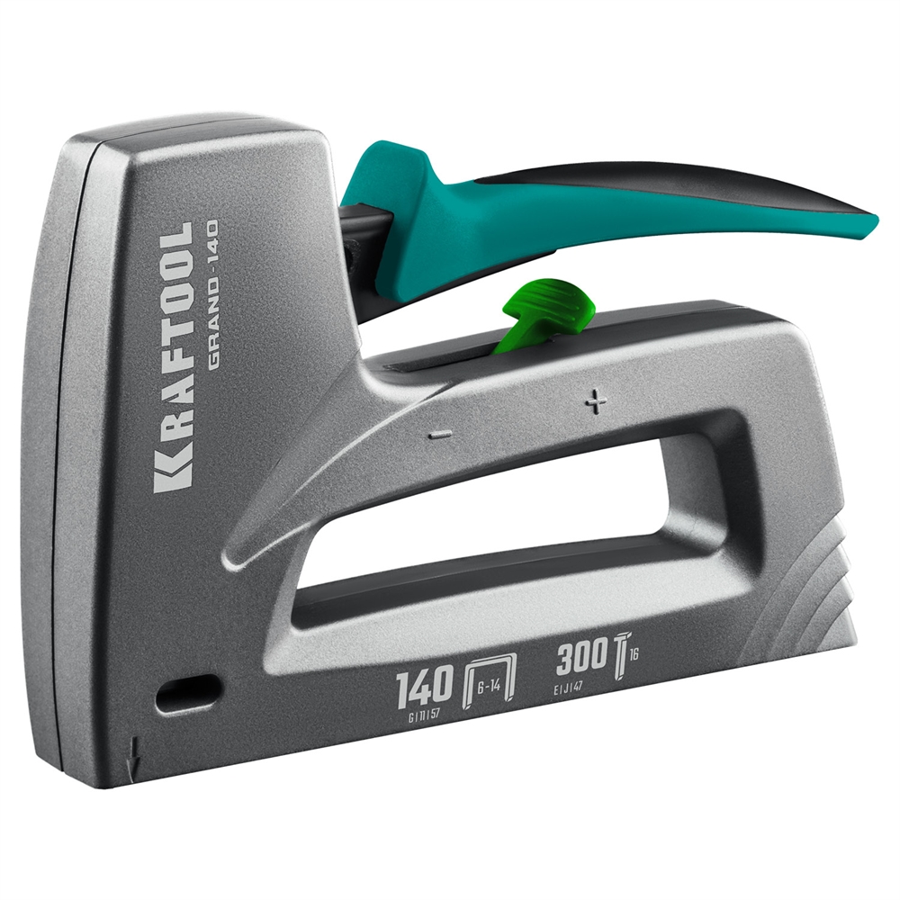 KRAFTOOL  GRAND-140, тип 140 (G/11/57) 20GA (6 - 14 мм)/300 (16), алюминиевый рессорный степлер (3194) 3194