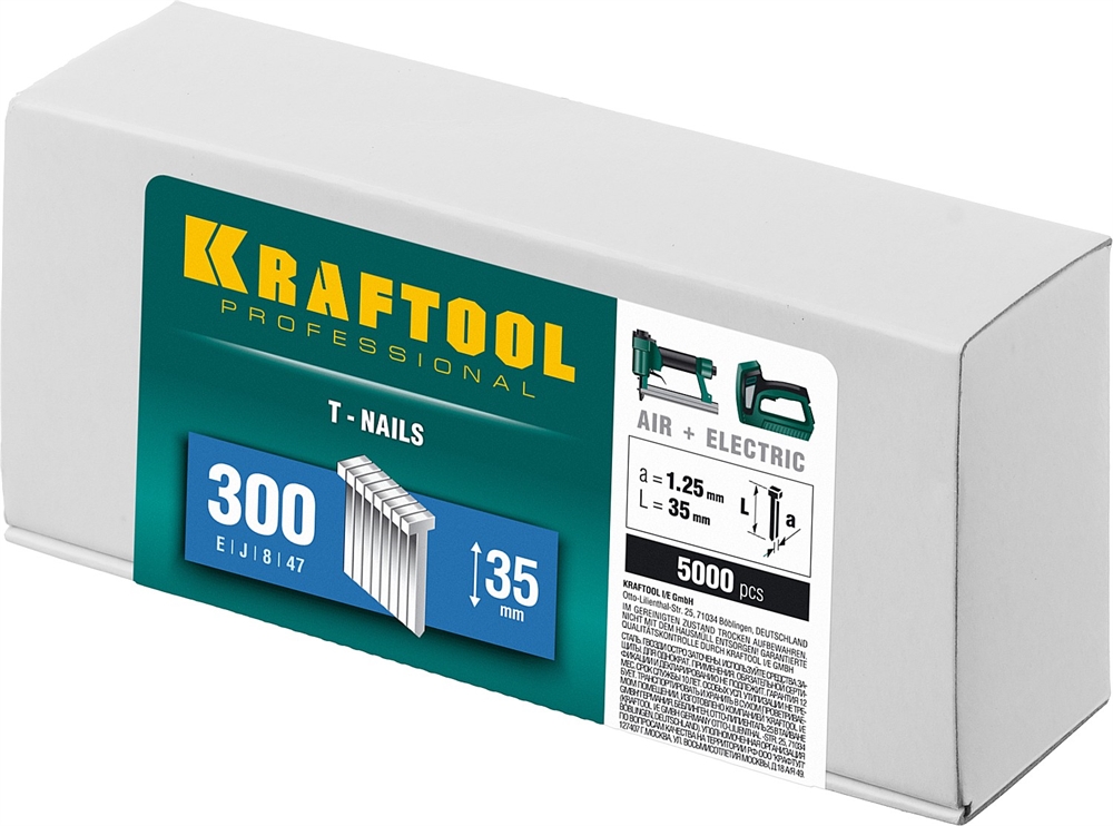 KRAFTOOL  тип 18GA (47/300/F) 35 мм, 5000 шт, гвозди для нейлера (31785-35) 31785-35