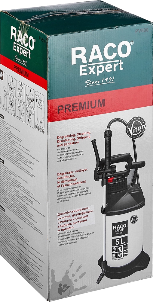 RACO  Pro 500, для работы с агрессивными химикатами, 5 л, опрыскиватель (4240-54/500) 4240-54/500