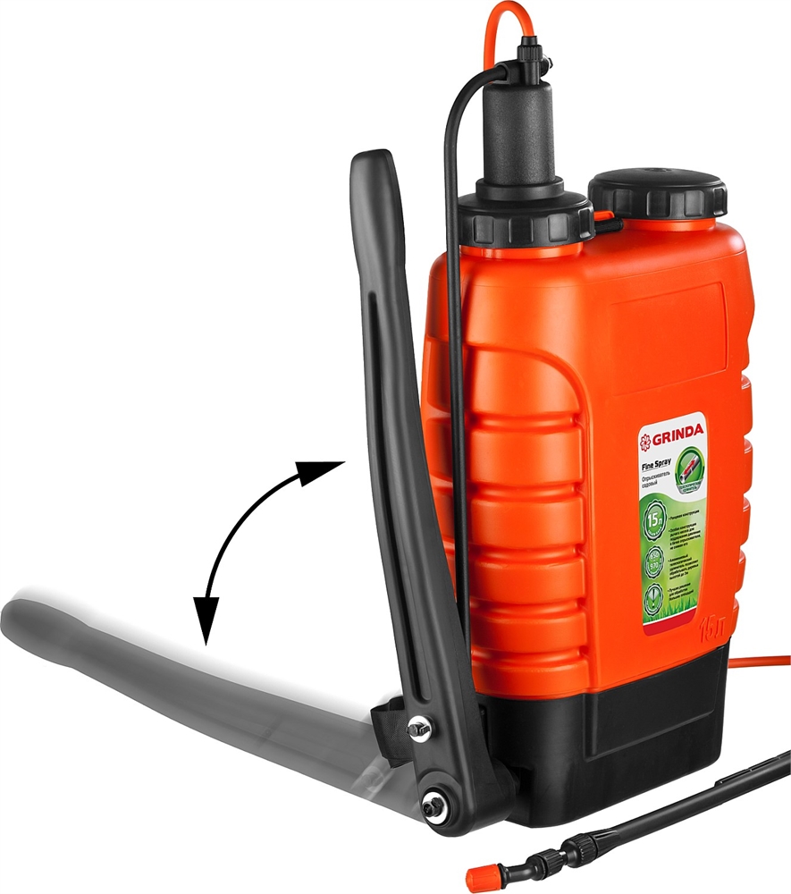 GRINDA  KS-15, 15 л, с телескопическим удлинителем, ранцевый опрыскиватель (425216) 425216