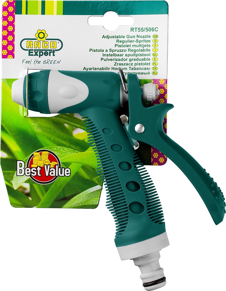 RACO  506C, плавная регулировка, курок сзади, пластиковый с TPR, поливочный пистолет (4255-55/506C-30) 4255-55/506C-30