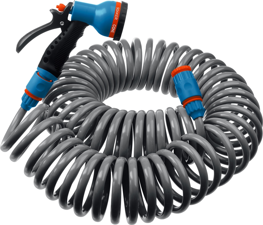 GRINDA  спиральный шланг 3/8″ x 15 м, пистолет-распылитель, адаптеры, поливочный набор, PROLine (428495) 428495