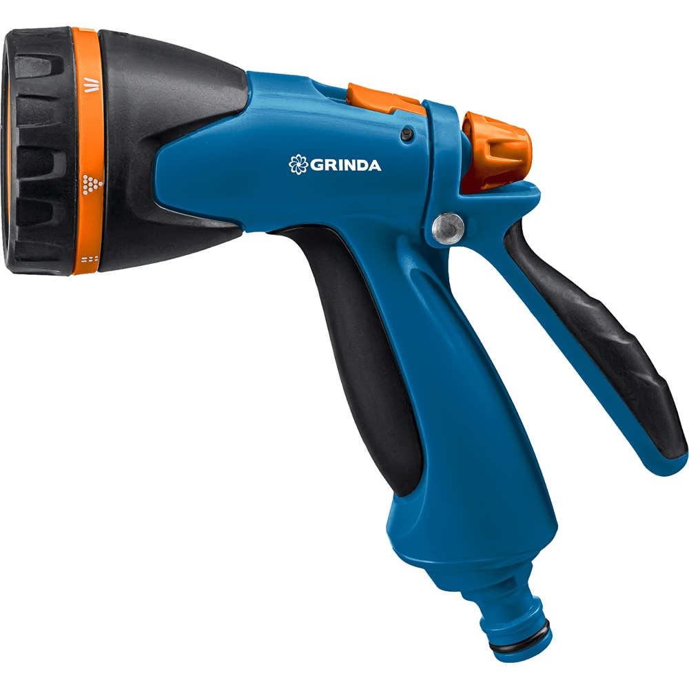 GRINDA  B-8, 8 режимов, курок сзади, двухкомпонентный, поливочный пистолет, PROLine (429110) 429110